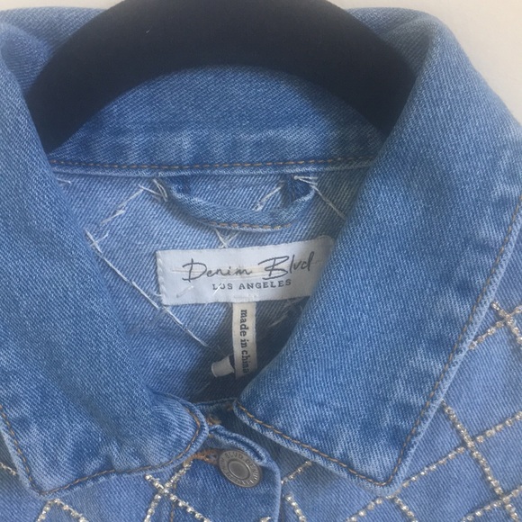 COPY - Women’s denim jacket rhinestone tassels NWT - Picture 7 of 10